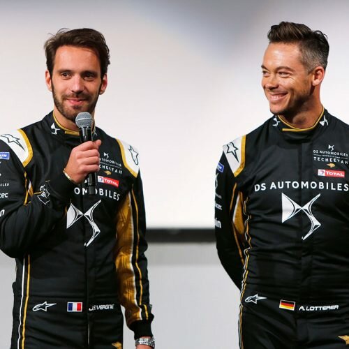 Jean-Éric Vergne and André Lotterer at the DS TECHEETAH launch